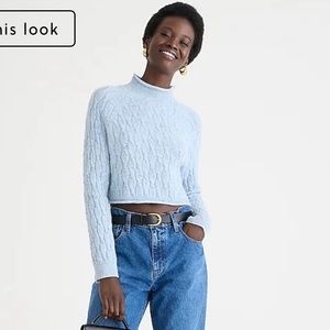 NWT J.Crew Cashmere Shrunken Cable-Knit Rollneck™ Sweater